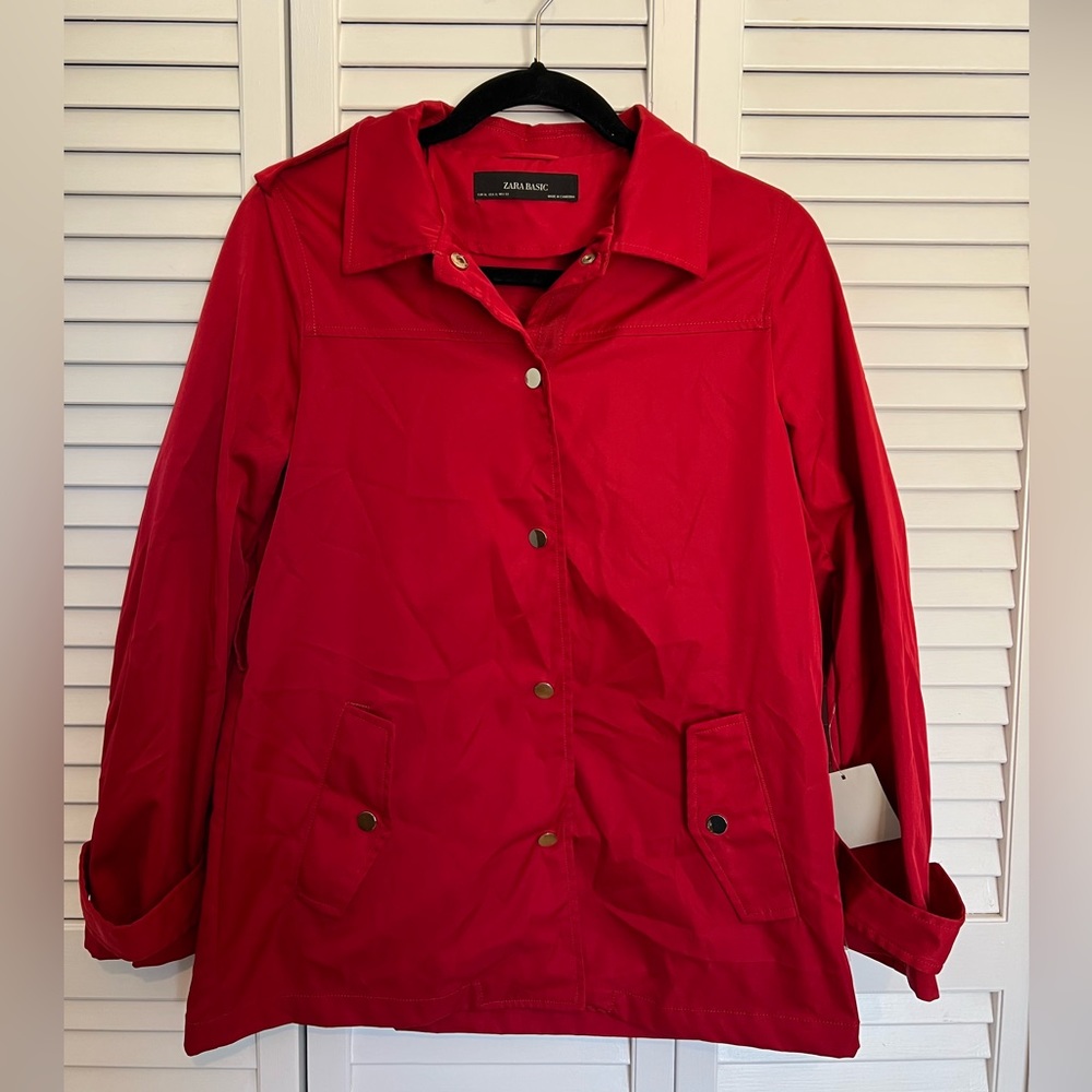NWT!!! ZARA basic red lightweights jacket. - Picture 1 of 9